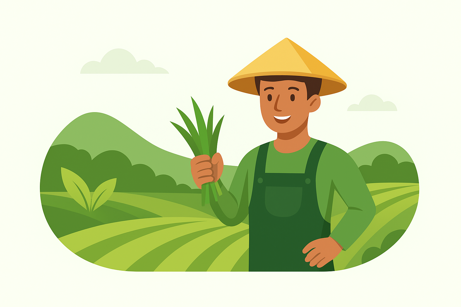 Indonesian Farmer Illustration